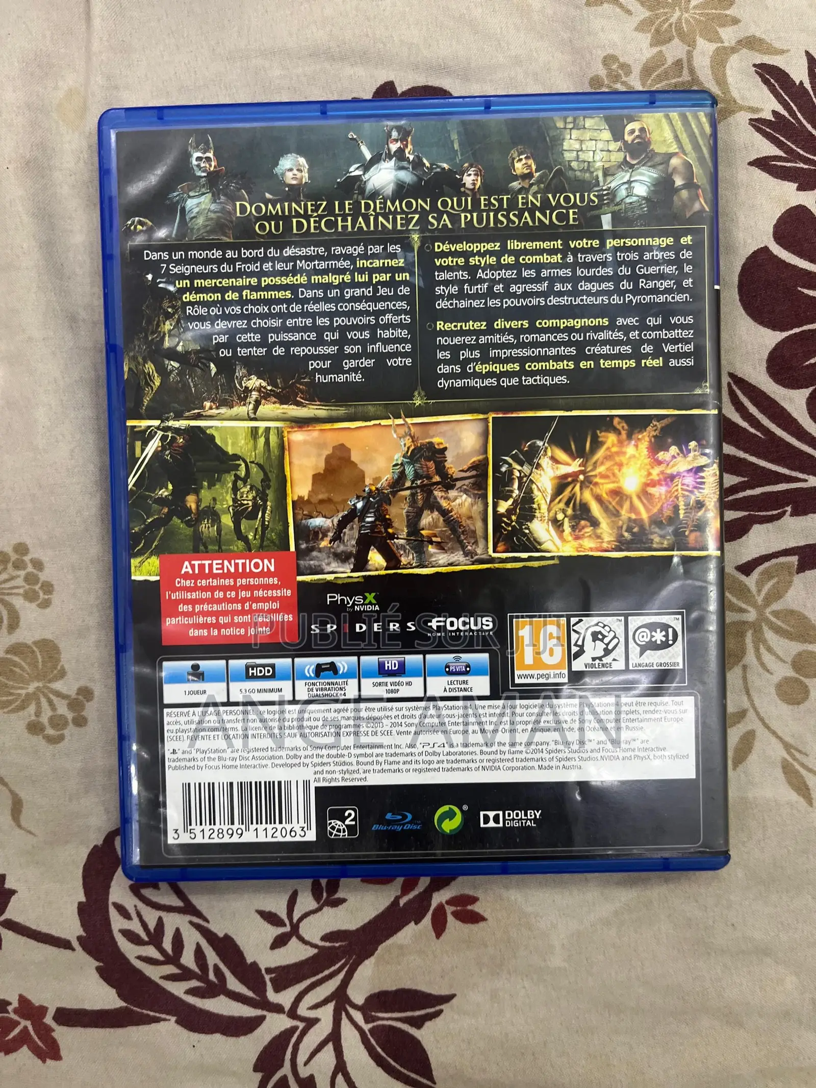 Cd De Jeu Ps4 Bound By Flame