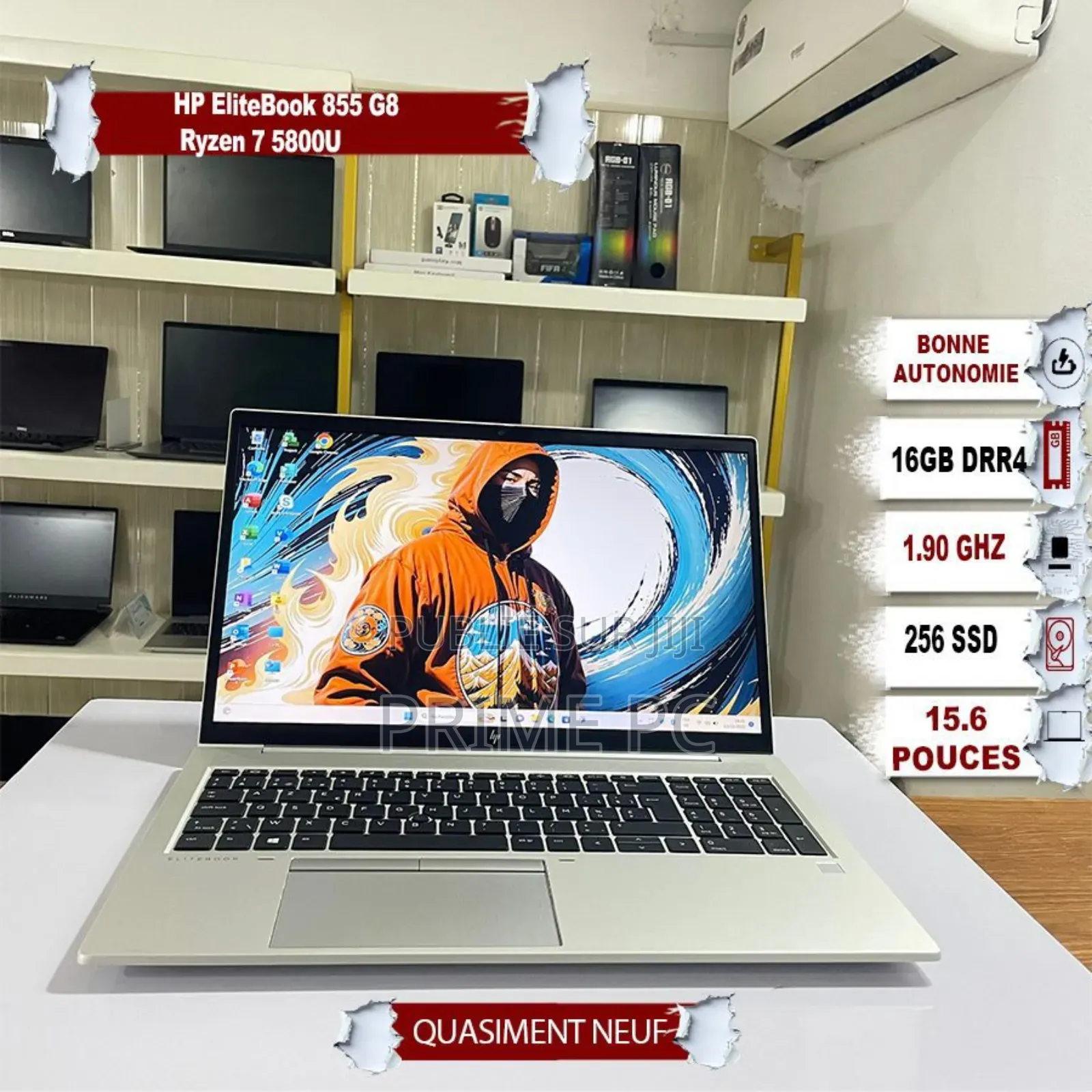 New Ordinateur Portable HP EliteBook 855 G8 16GB AMD Ryzen 7 SSD 256GB