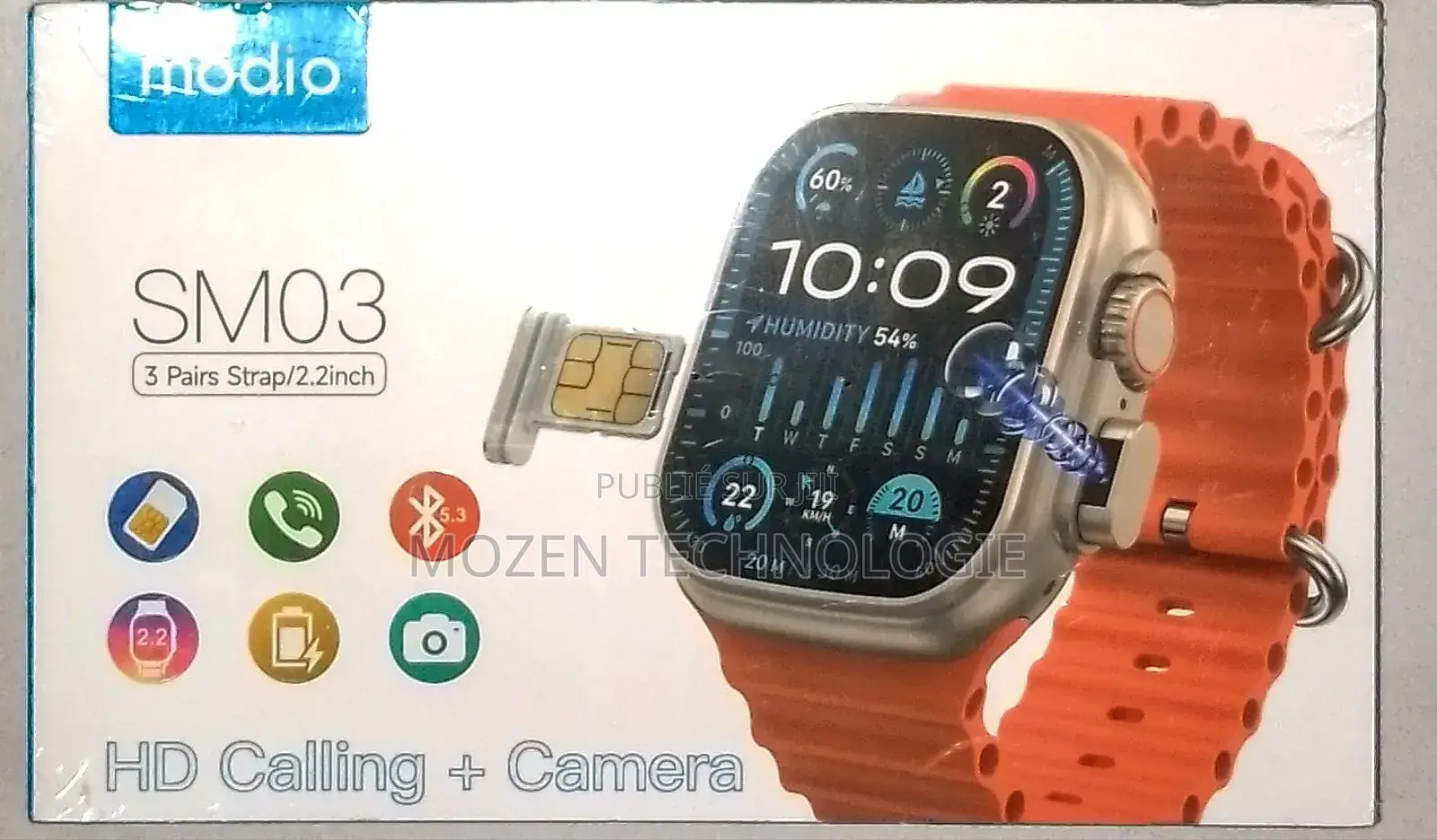 Montre Connectée Modio Sm03 Smart Watch Ultra Avec Appels Hd Et Caméra