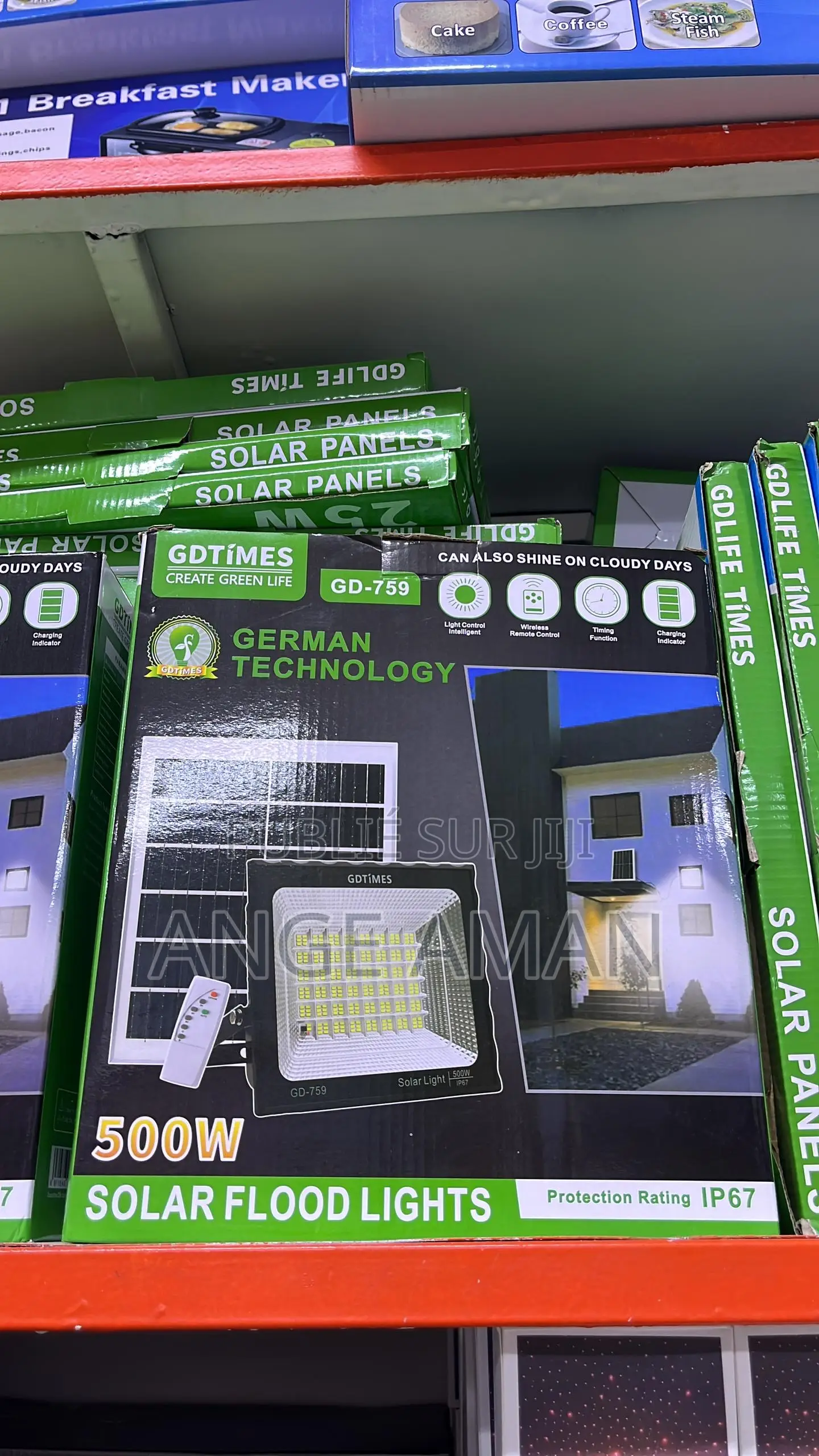 Projecteur Solaire Extérieur 500w Gdtimes Gd-759 Avec Télécommande