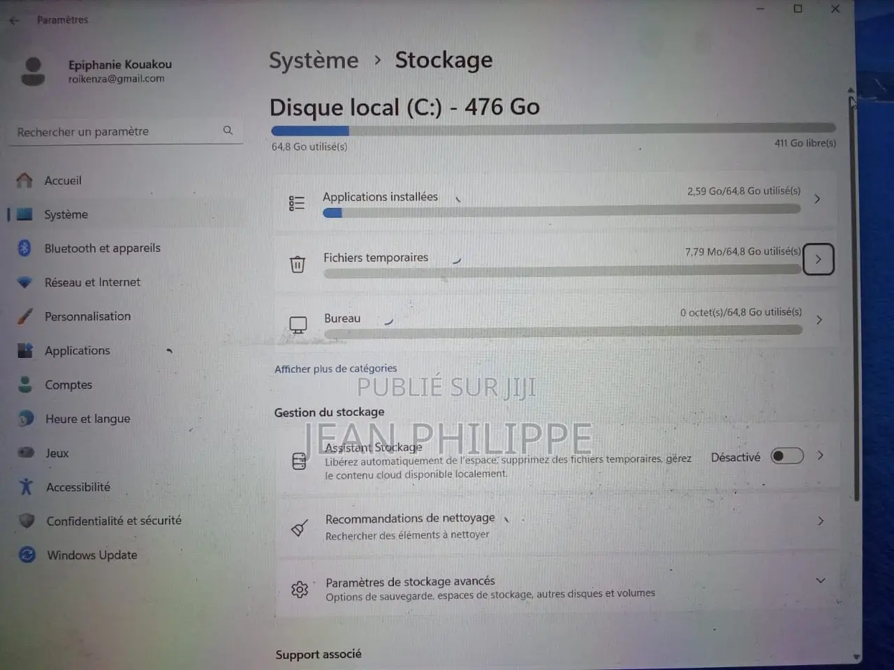 Ordinateur Portable 4GB SSD 500GB