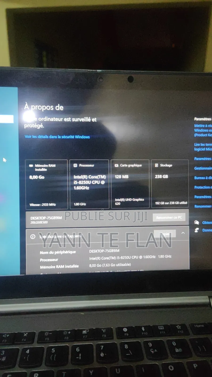 New Ordinateur Portable Lenovo ThinkPad X1 8GB Intel Core I5 SSD 256GB