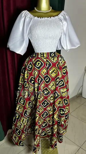 Photo - Complet Jupe Wax Et Tissu
