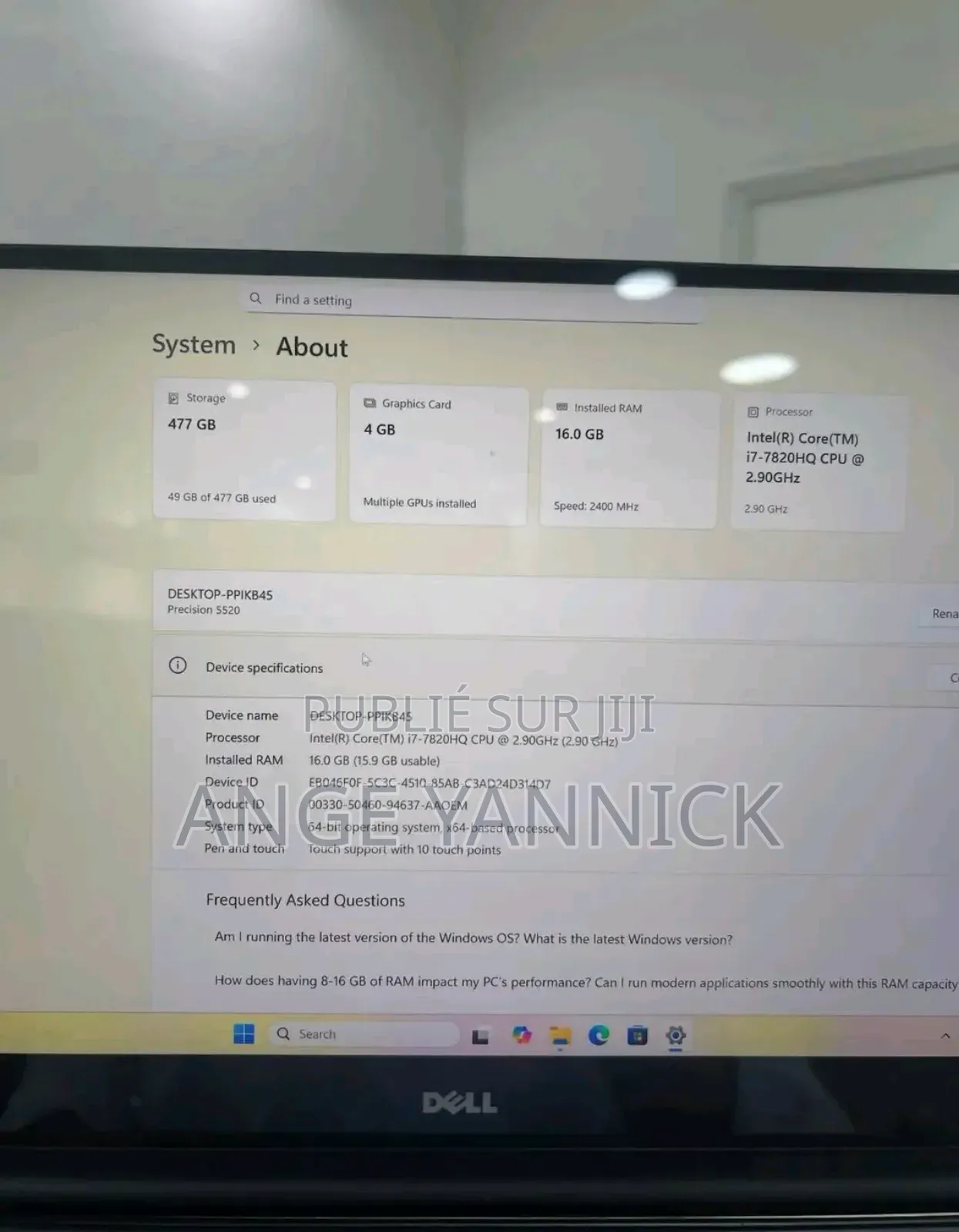 New Dell Precision 5520 16GB Intel Core I7 SSD 512GB