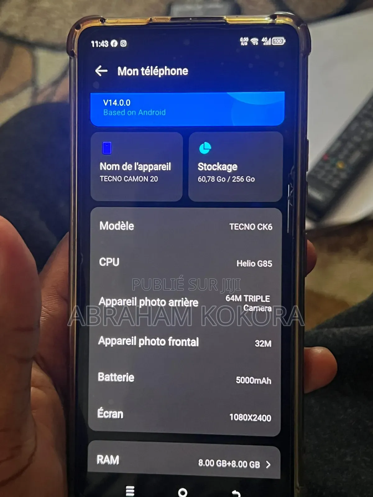 New Tecno Camon 20 256 GB Blue