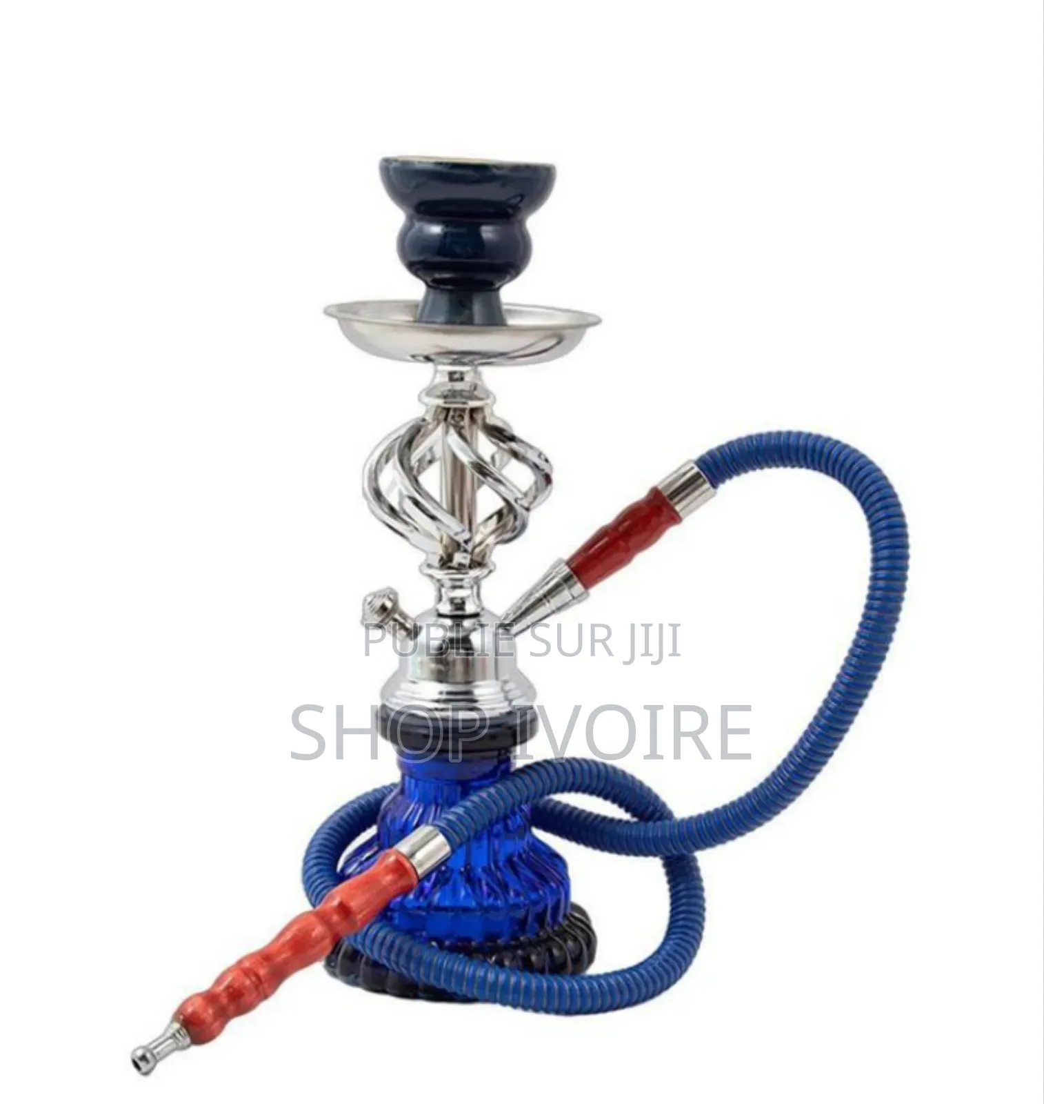 Chicha Narguilé Design Élégant - Noir Et Bleu.