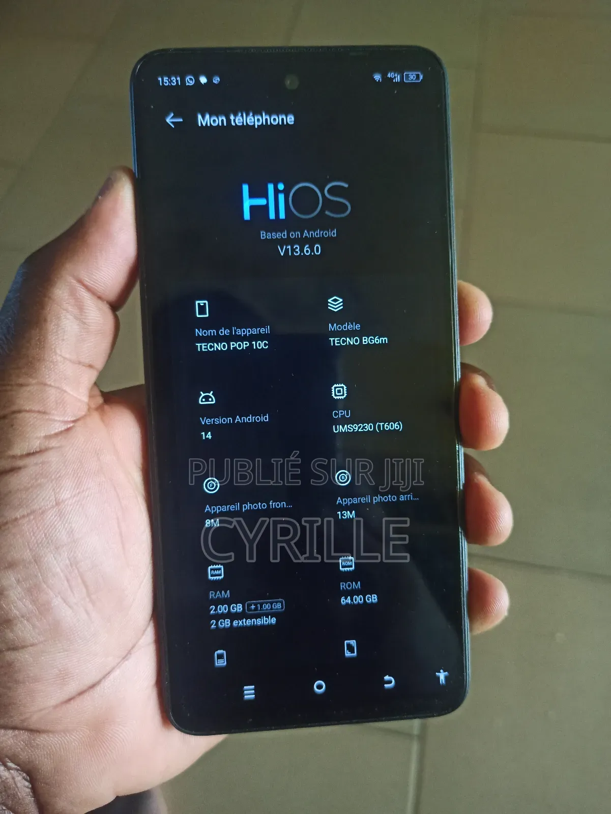 Tecno Pop 10C 64 GB Black