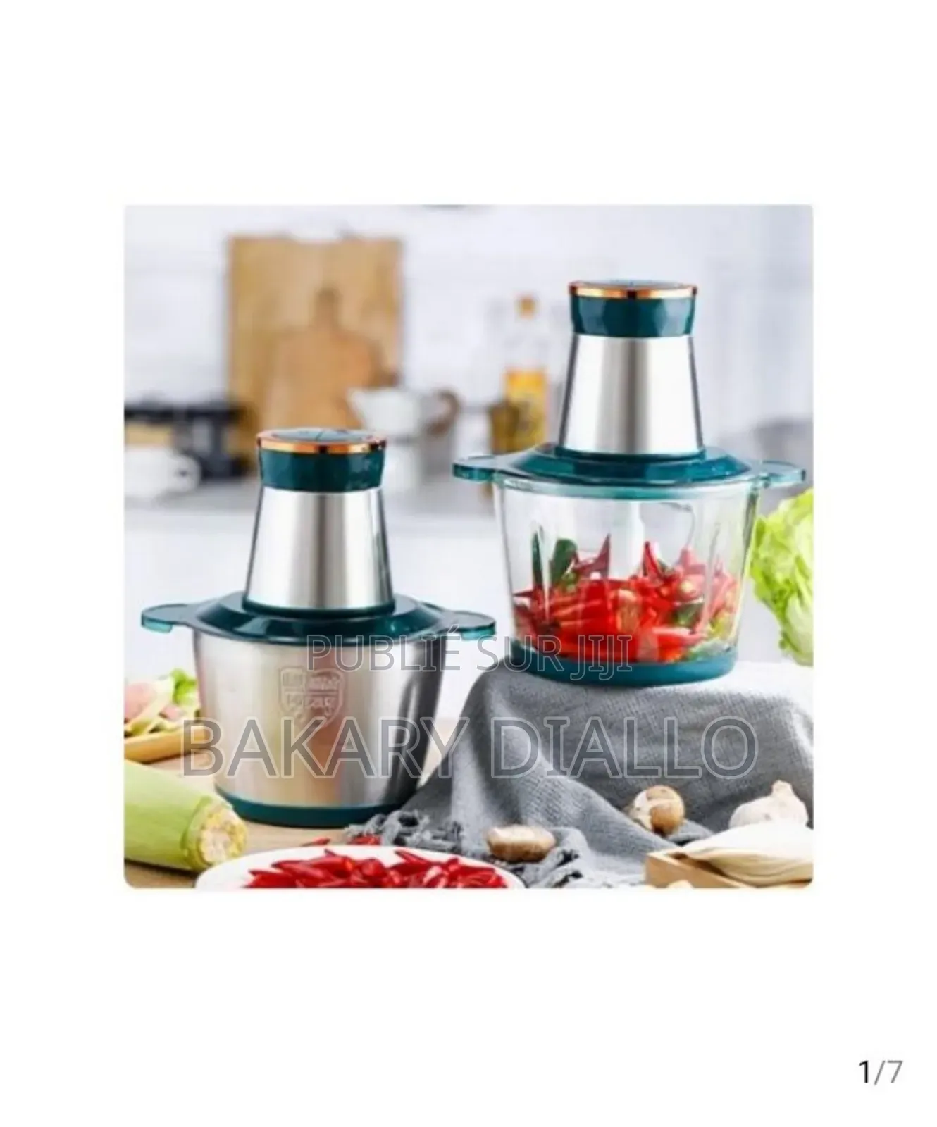 Hachoir À Viande en Acier Inoxydable , 2l, 1 Ensemble De Lames, Blanc