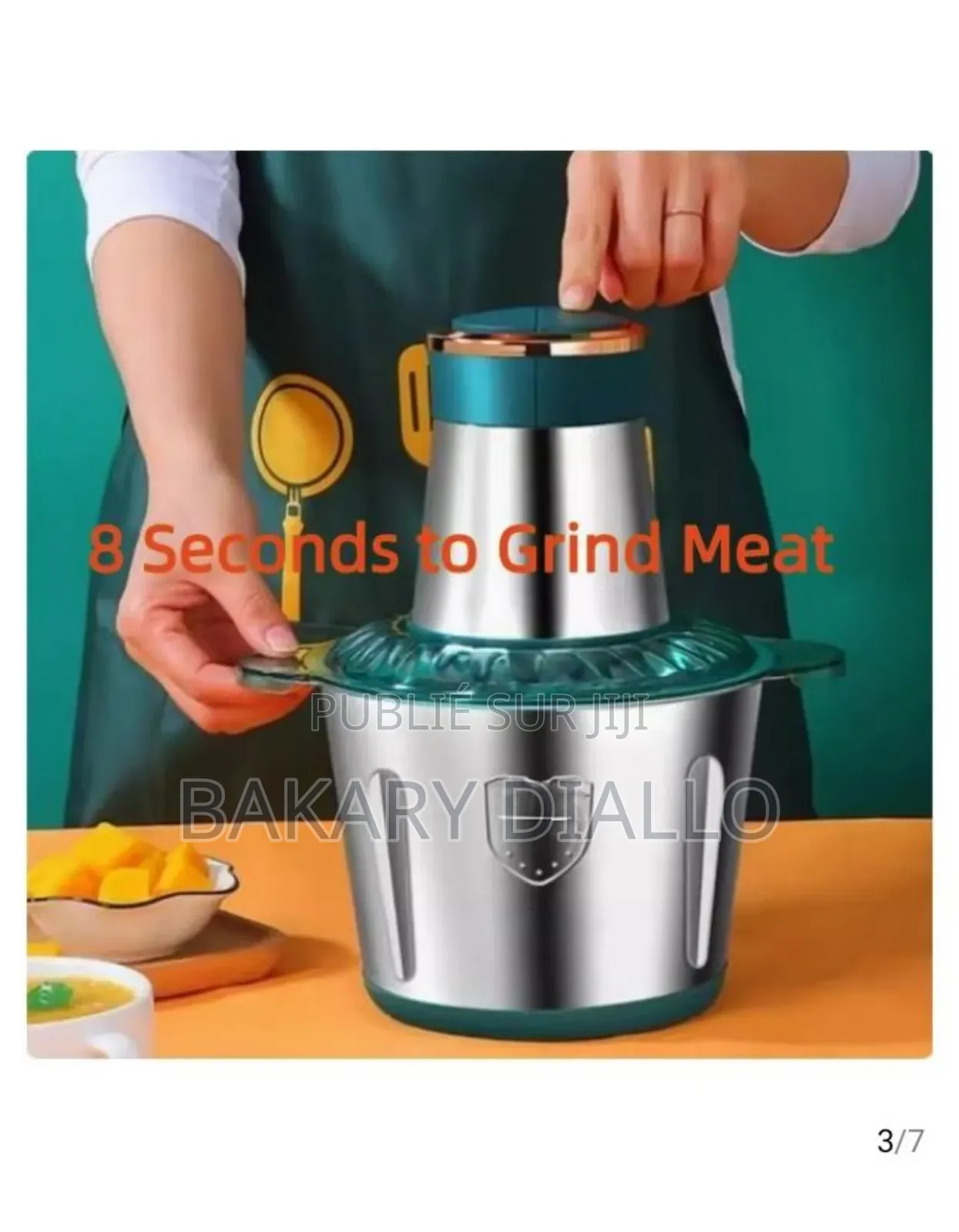 Hachoir À Viande en Acier Inoxydable , 2l, 1 Ensemble De Lames, Blanc