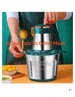 Hachoir À Viande en Acier Inoxydable , 2l, 1 Ensemble De Lames, Blanc