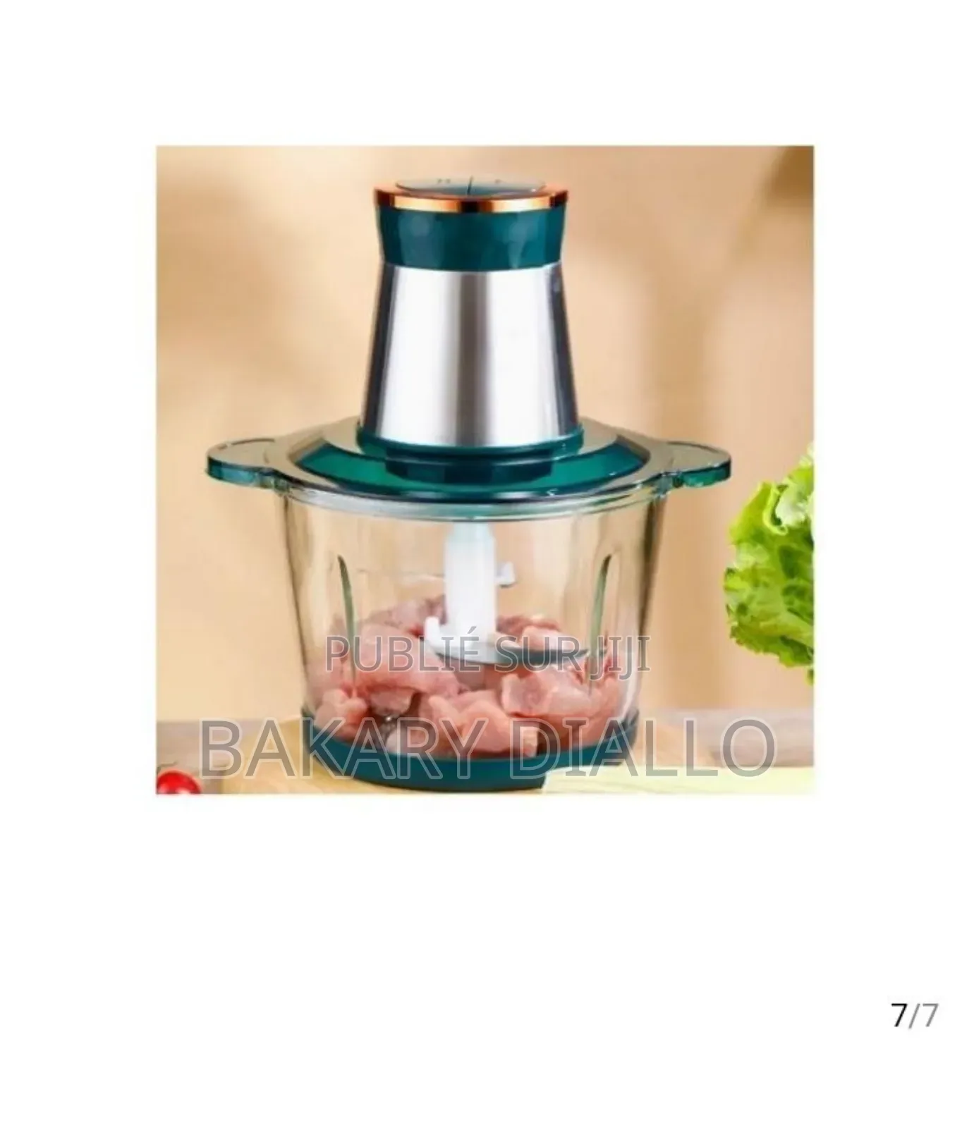 Hachoir À Viande en Acier Inoxydable , 2l, 1 Ensemble De Lames, Blanc