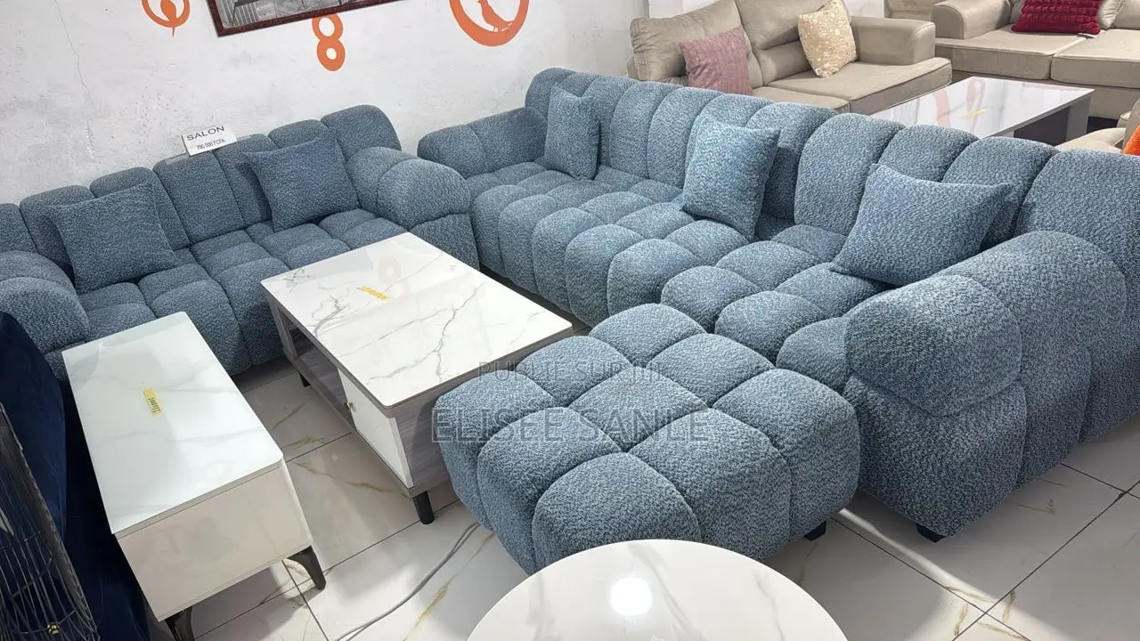 Canapé D’Angle en Tissu Bouclé Aluxo Tribeca