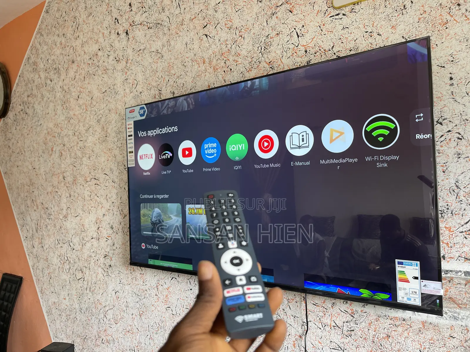 Tv Smart 58pouce Qled Google Tv Avec Deux Télécommandes Vocaux