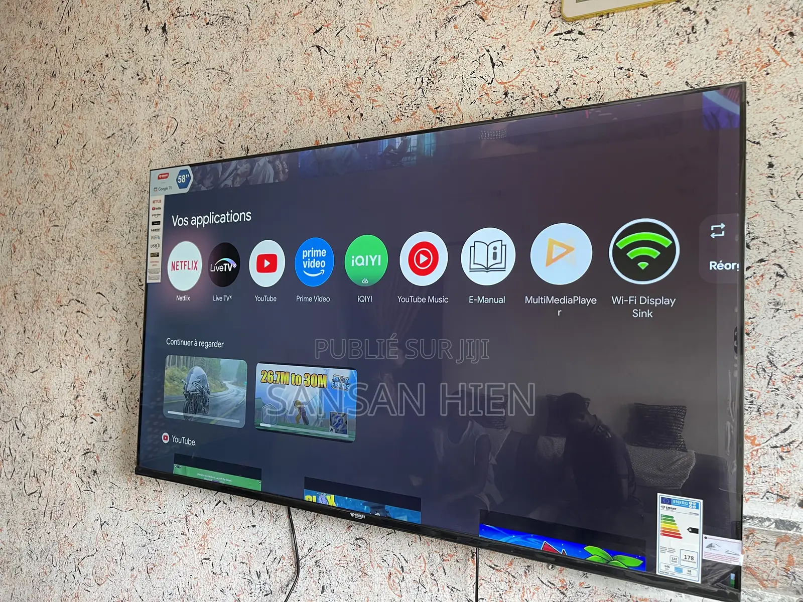 Tv Smart 58pouce Qled Google Tv Avec Deux Télécommandes Vocaux