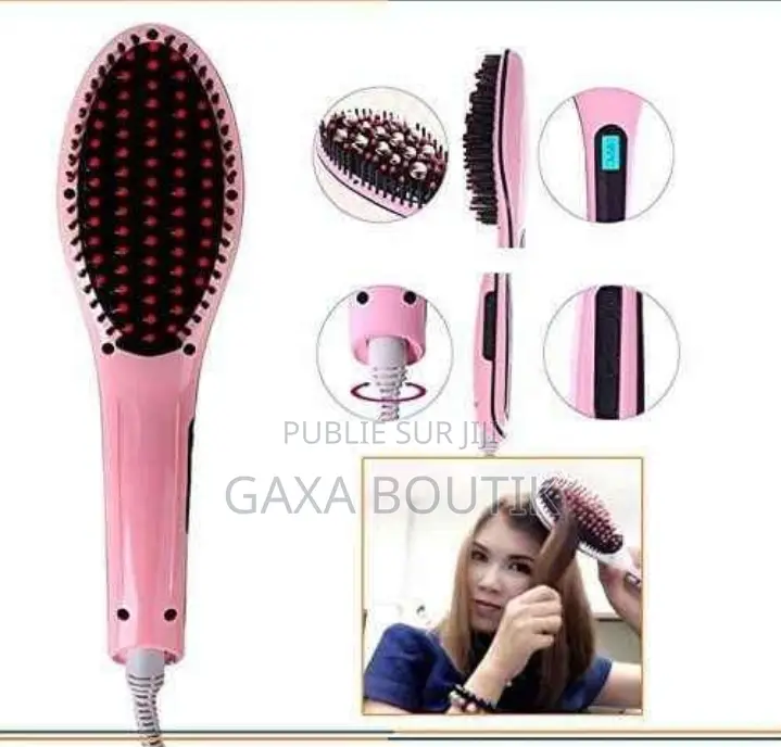 Brosse Lissante Et Chauffante Pour Cheveux Rose