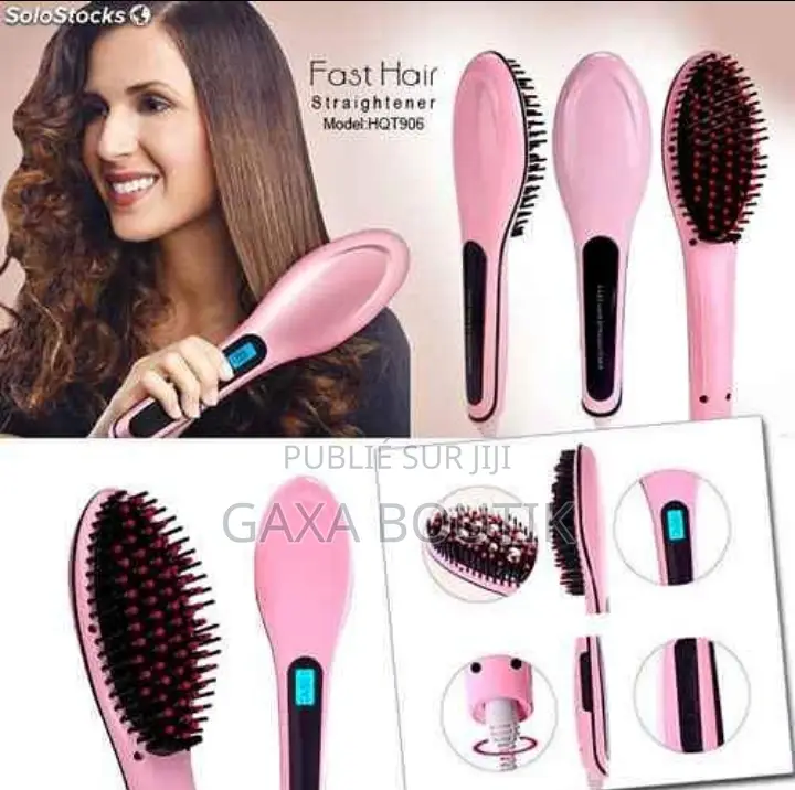 Brosse Lissante Et Chauffante Pour Cheveux Rose