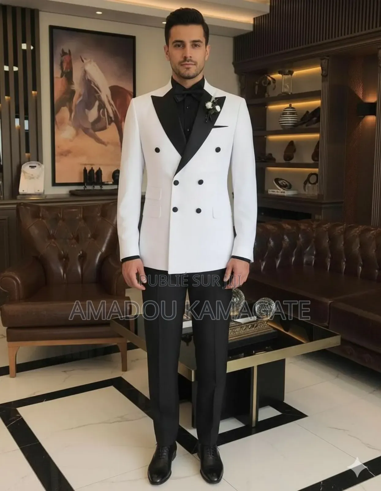 Costum Smoking À Double Boutonnage