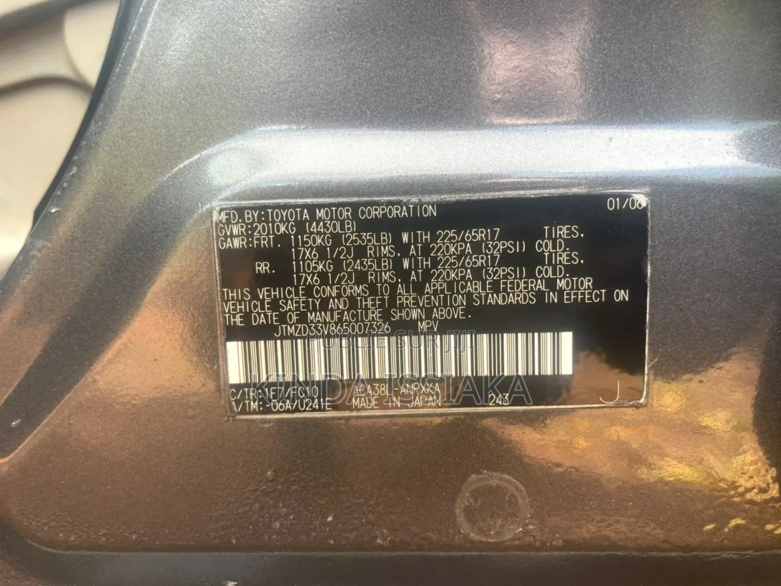 Toyota RAV4 2.0 4x4 VX Automatic 2006 Gris