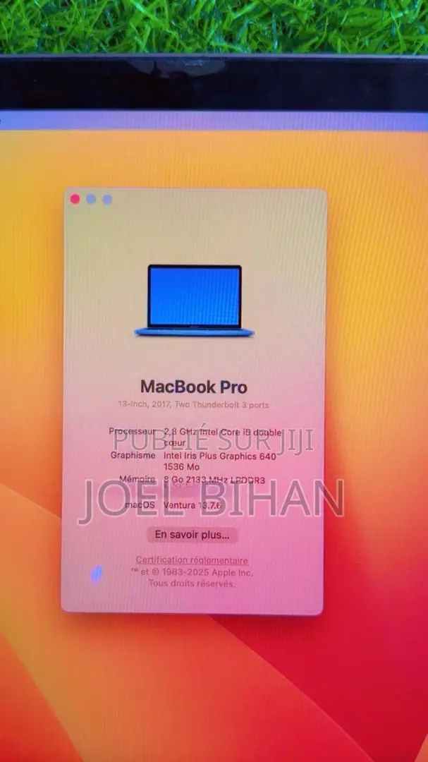 Ordinateur Portable Apple MacBook 2017 8GB Intel Core I7 SSD 256GB