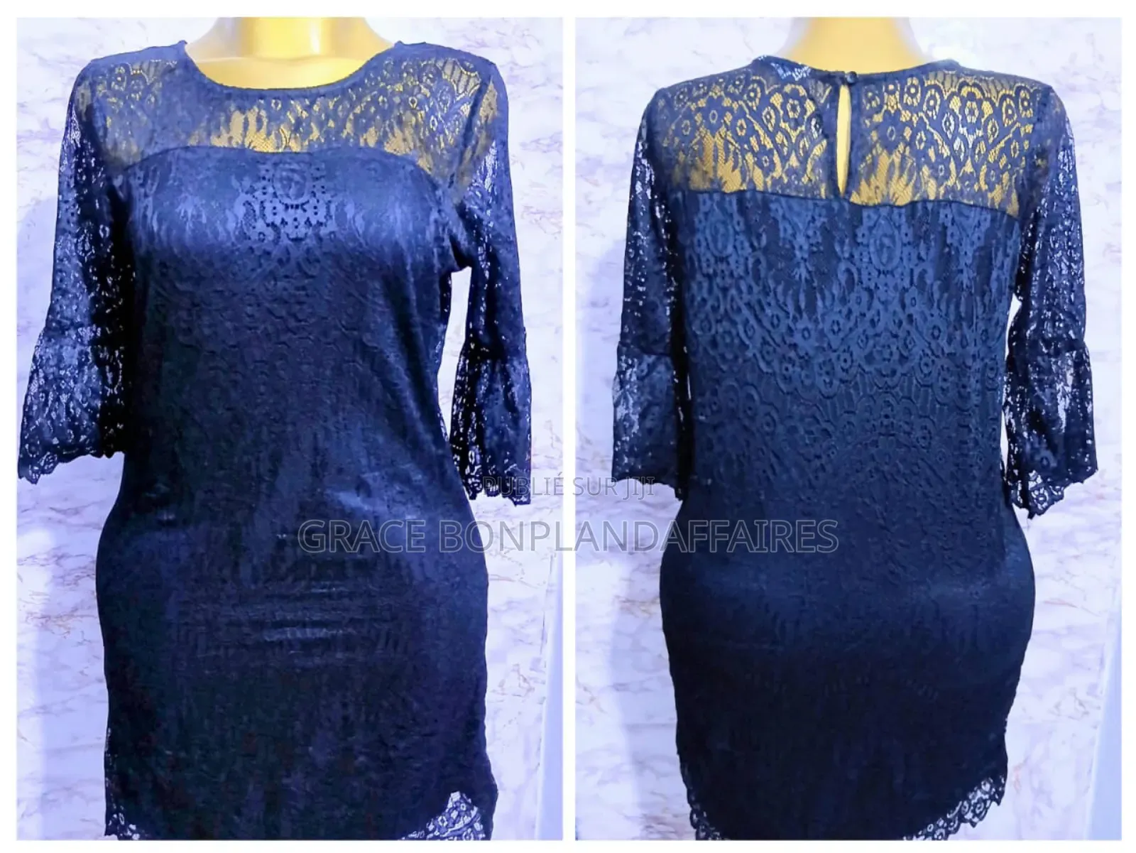 Robe Élégante Avec Dentelle. Solde :Tout À 1500fcfa