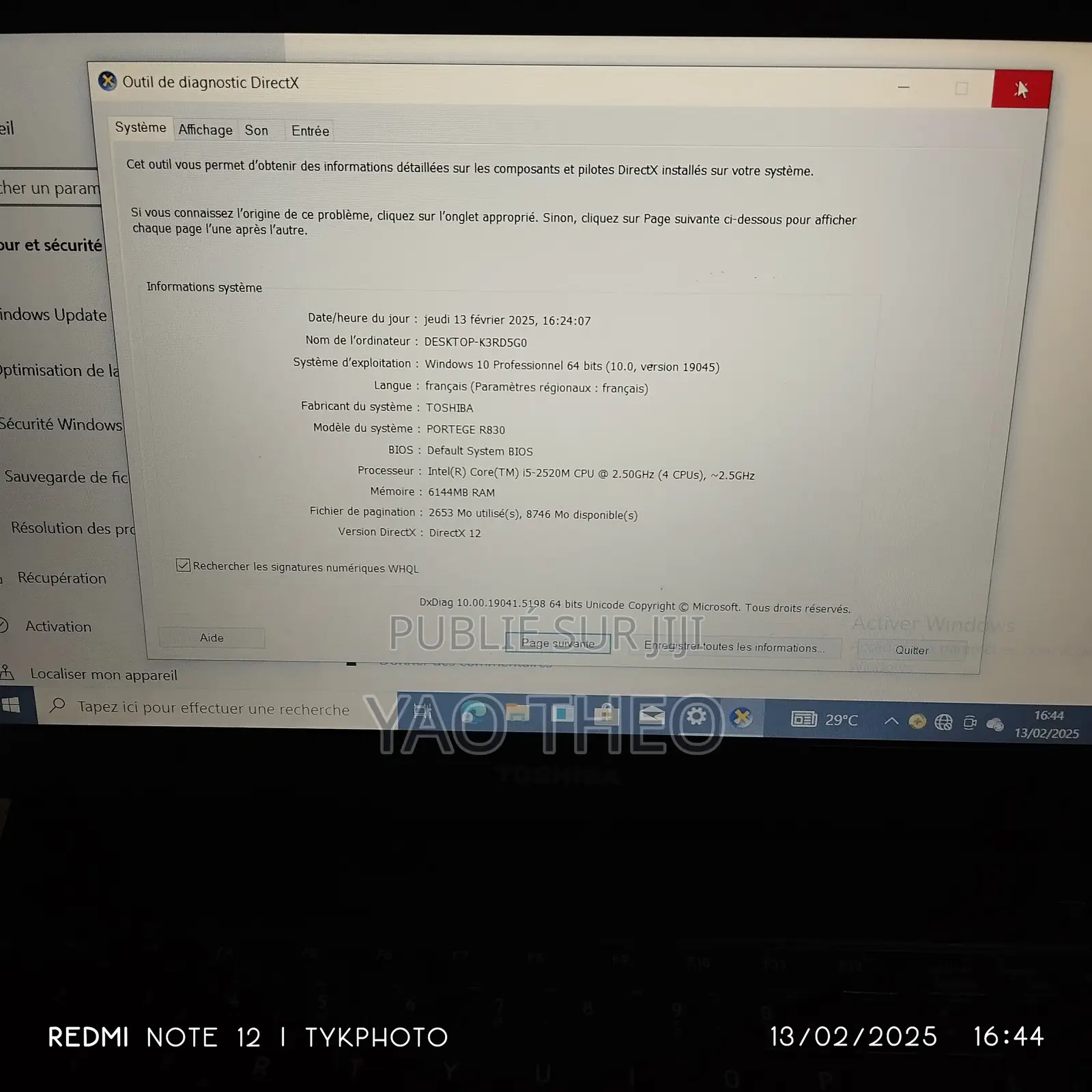 New Toshiba Portege R830 6GB Intel Core I5 SSD 350GB