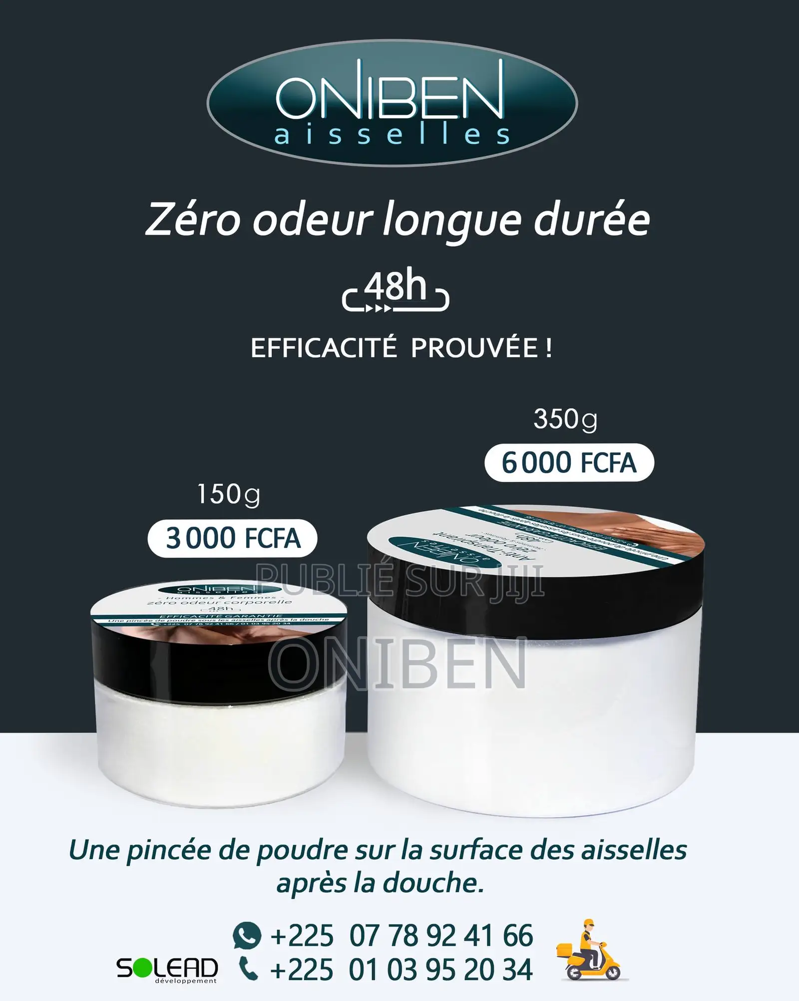 Oniben Aisselles Zéro Odeur 48h