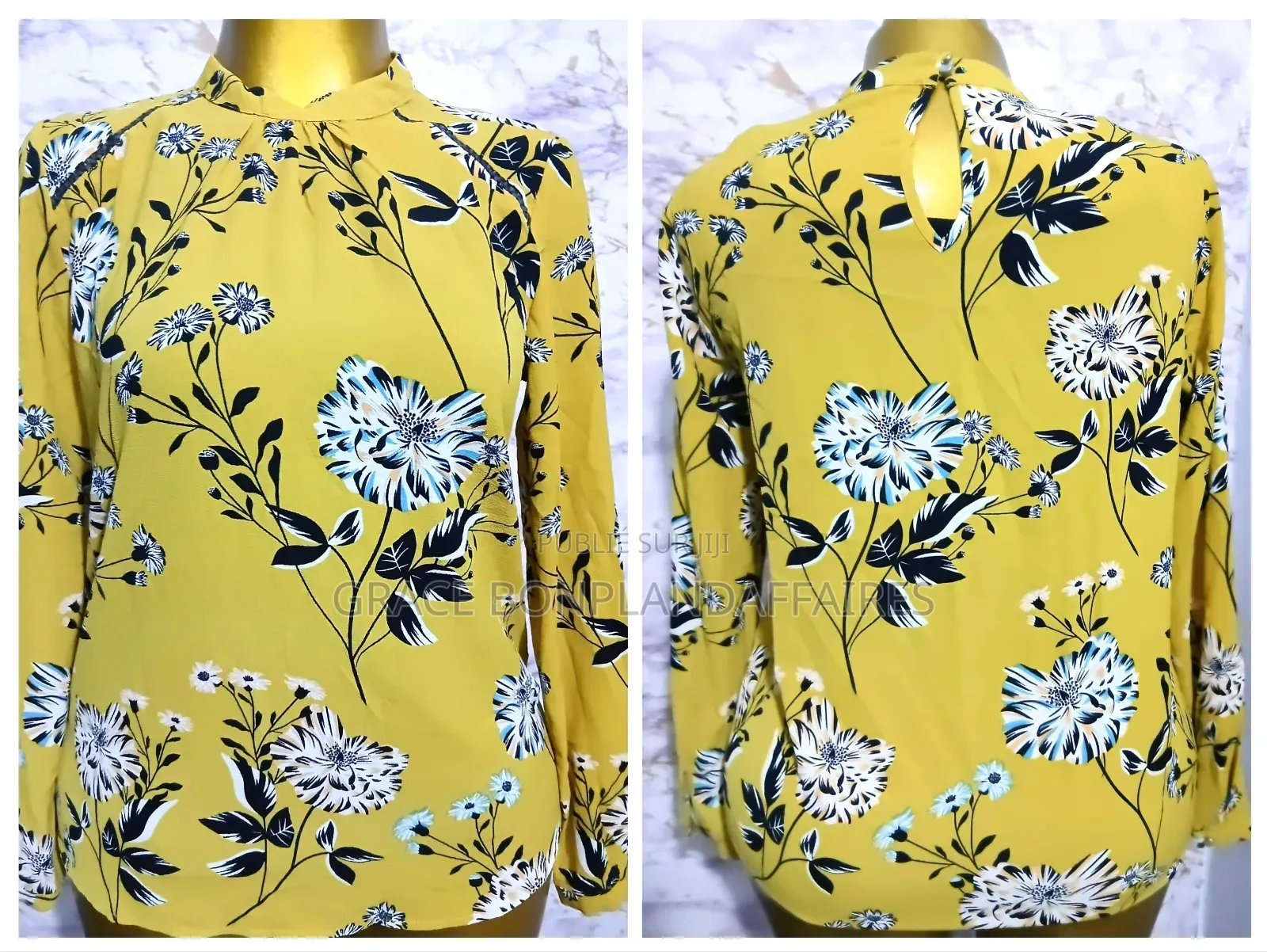 Chemisier Fleurie Élégant. Solde :Tout À 1500fcfa