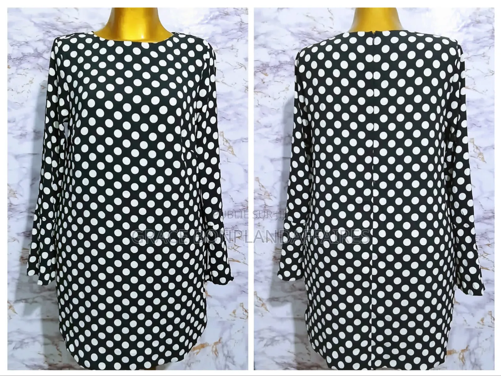 Robe en Dentelle Et Poix. Solde :Tout À 1500fcfa