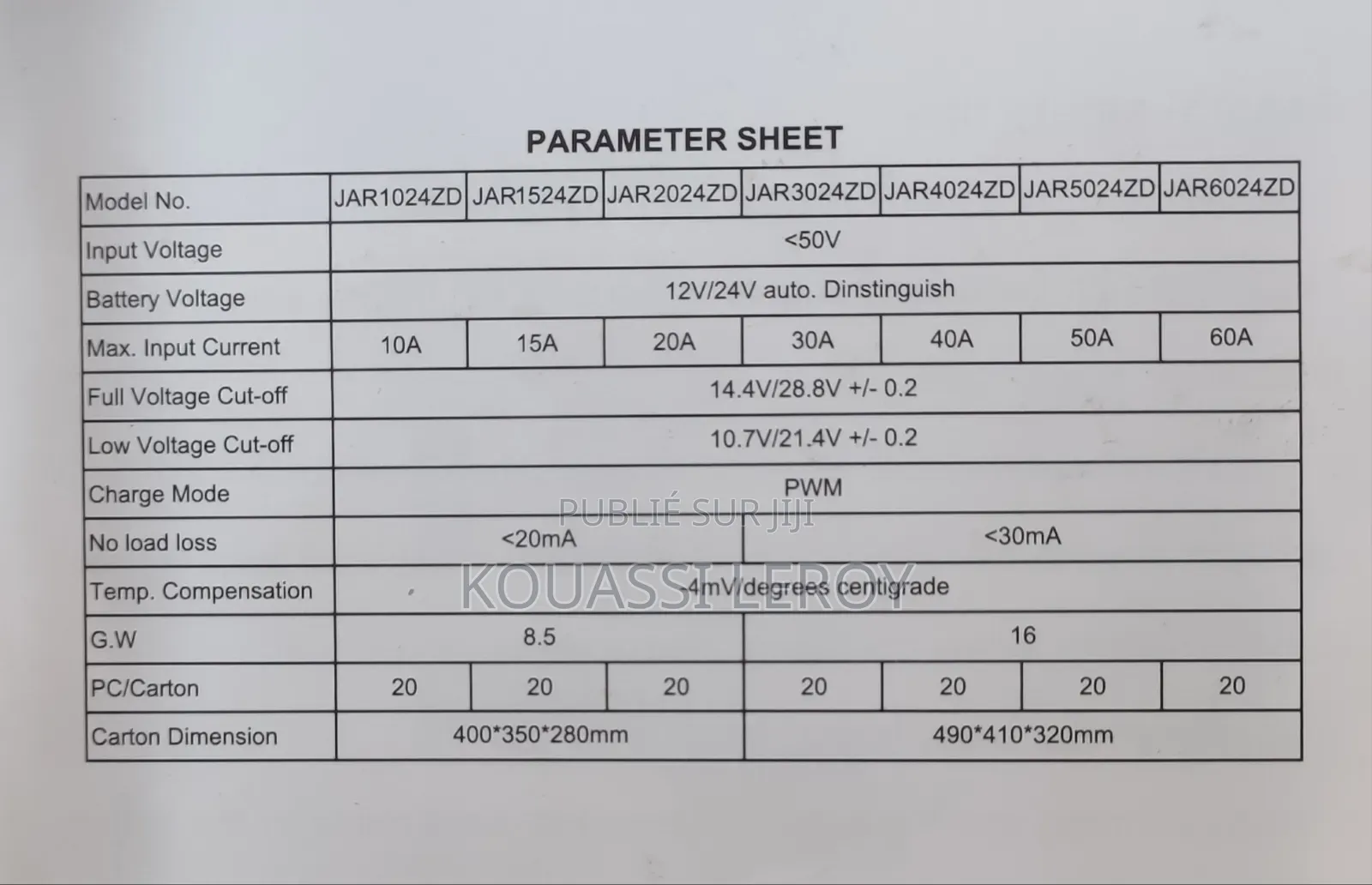 Contrôleur De Charge Énergie Solaire