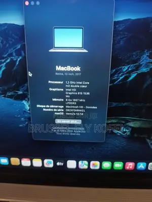 New Ordinateur Portable Apple MacBook 2017 8GB Apple M3 SSD 256GB