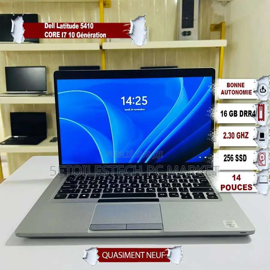 New Ordinateur Portable Dell Latitude 5410 16GB Intel Core I7 SSD 256GB