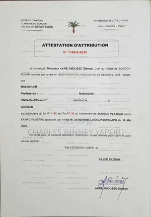 Photo - Terrain en Vente a Songhon Plateau