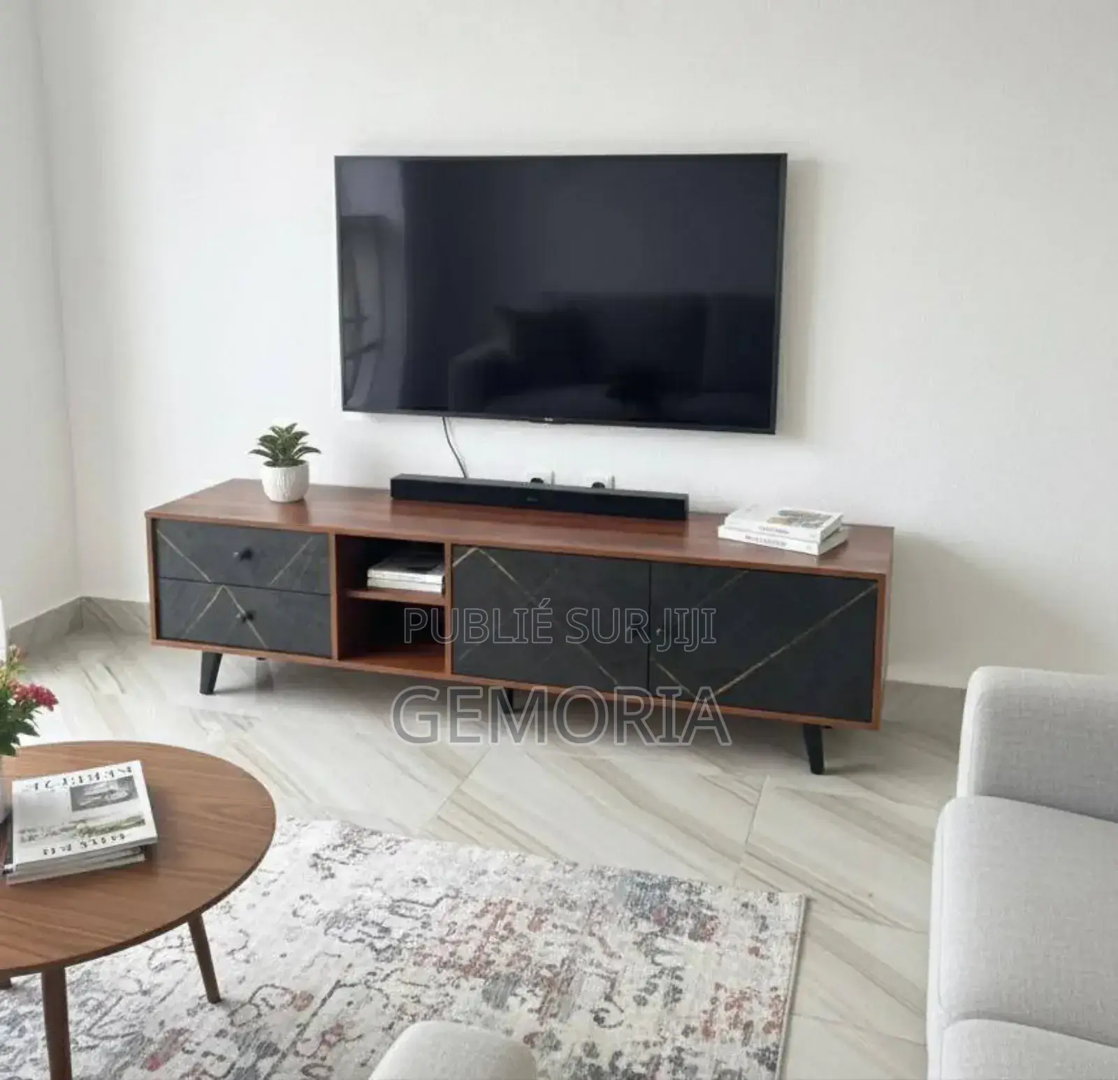 Meuble Tv Bois Et Noir