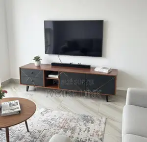 Photo - Meuble Tv Bois Et Noir