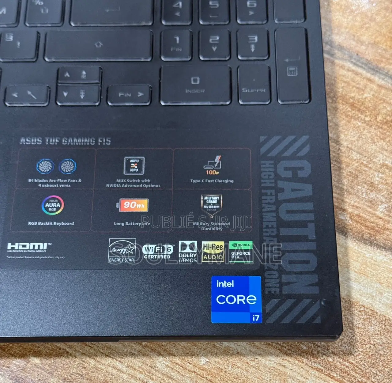 Ordinateur Portable Asus TUF Dash F15 16GB Intel Core I7 SSD 512GB