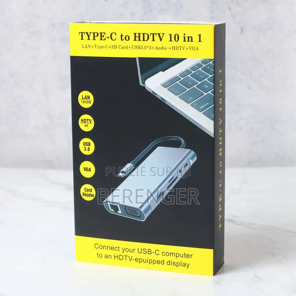 Adaptateur Usb-C Vers TVHD 10 en 1