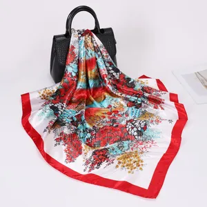 Écharpe Carrée 90 X 90, Idéale Pour Femme.