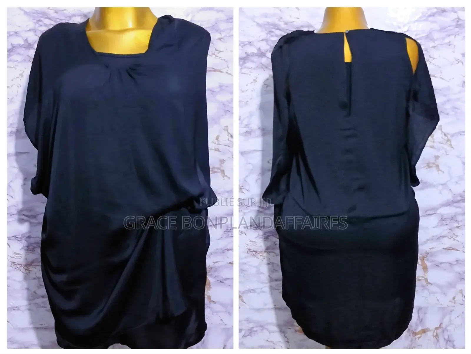 Robe Élégante Noire Fluide. Solde : Tout À 1500fcfa