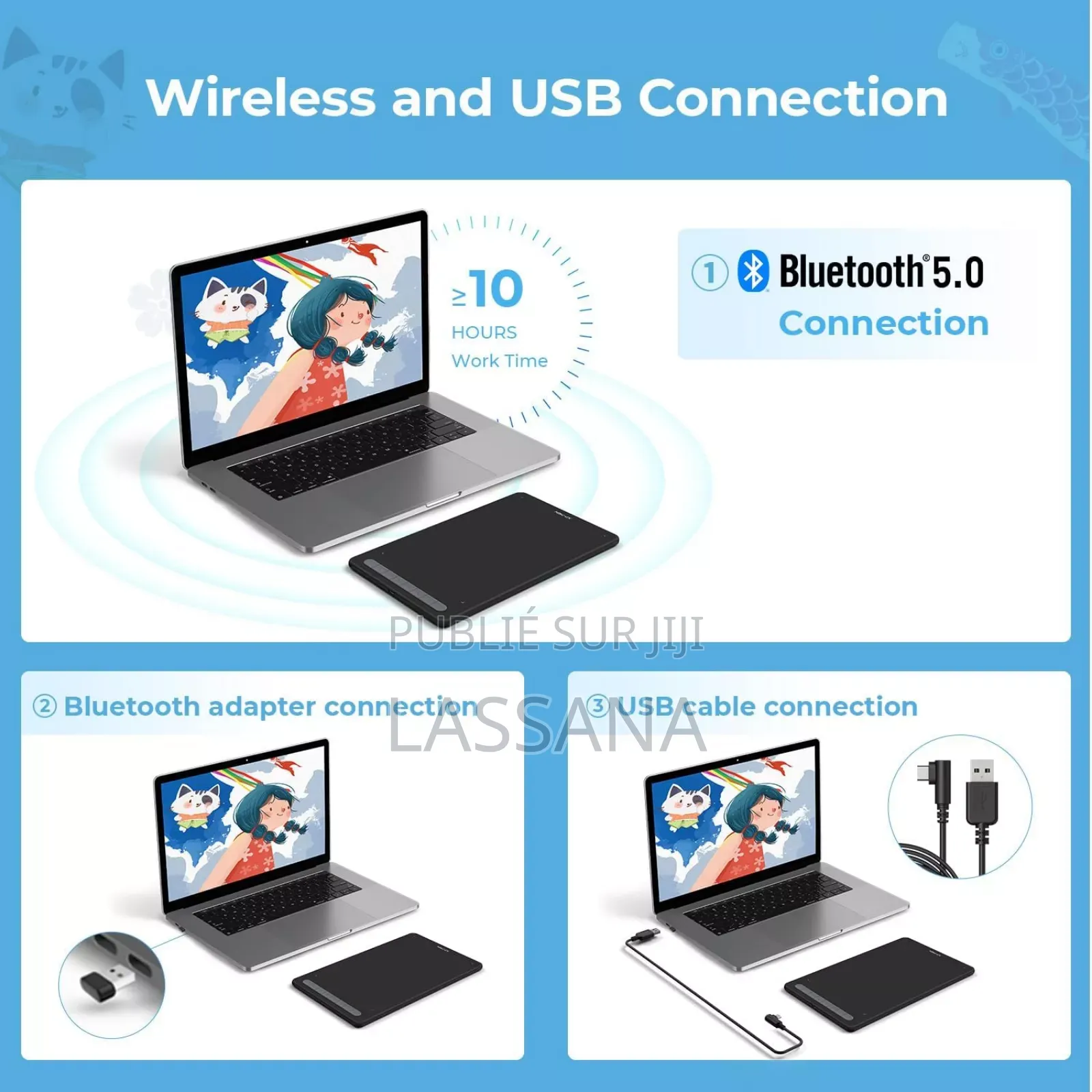 New BOSTO 16HD Graphics Drawing Tablet 512 GO Black