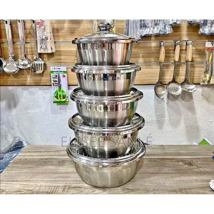 Ensemble De 5 Soupières en Acier Inoxydable
