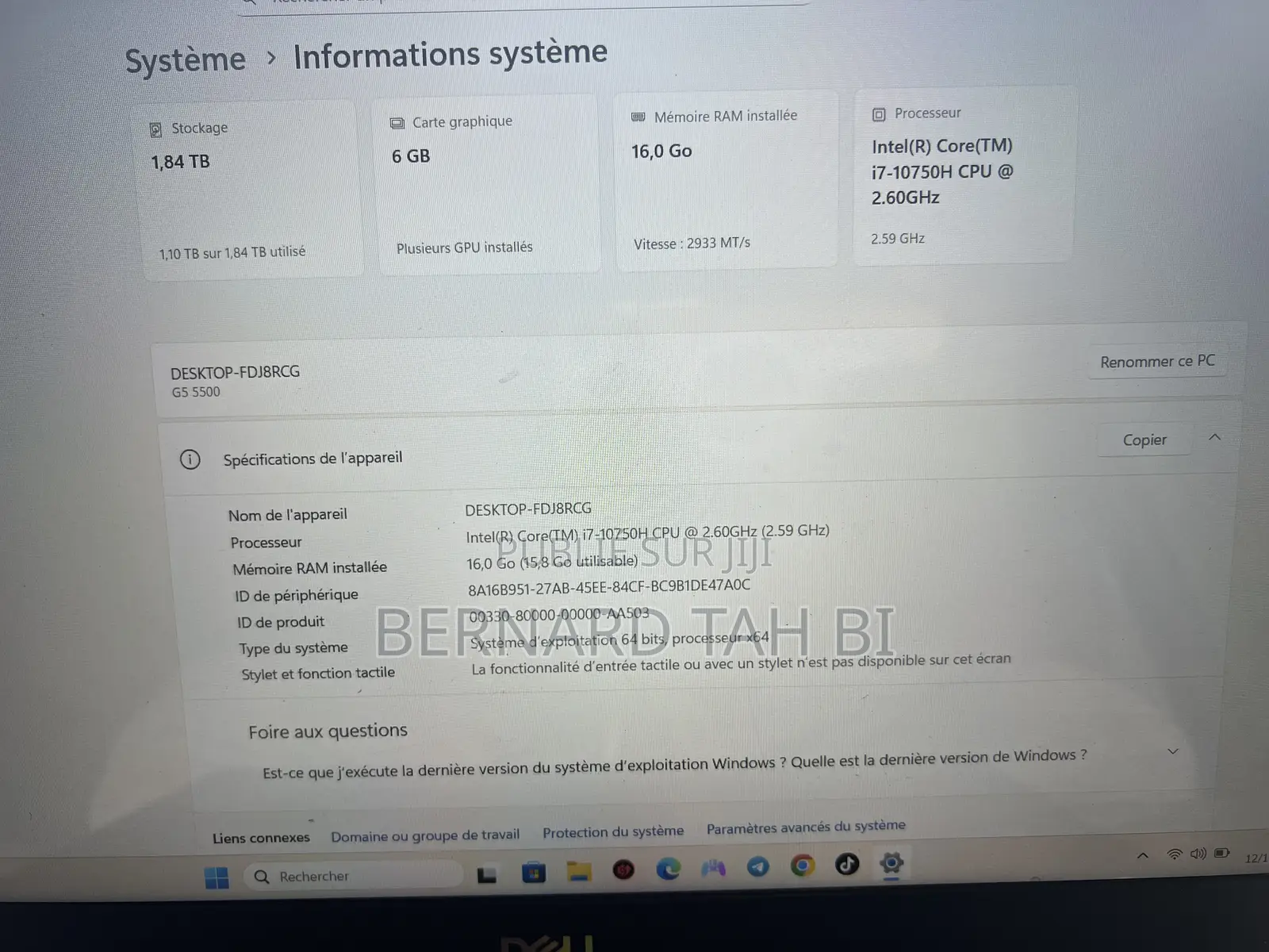 Ordinateur Portable Dell Alienware 13 16GB Nvidia SSD 2T