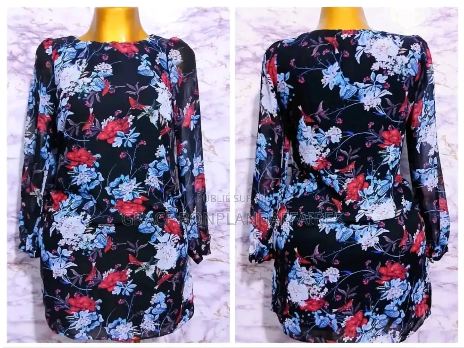 Élégant Haut Floral. Solde :Tout À 1500fcfa