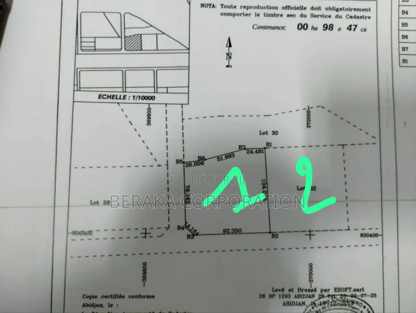 2 Hectares en Vente Avec Acd Autoroute Du Nord Avant Péage Cote Gauche