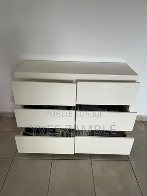 Photo - Commode 6 Tiroirs Blancs 65 Mille