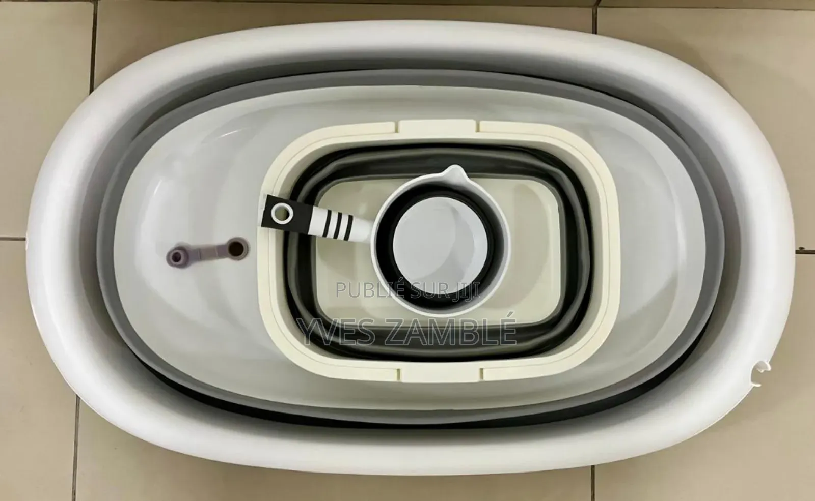 Baignoire Bébé Avec Ses Éléments Pliable 10mille L Ensemble