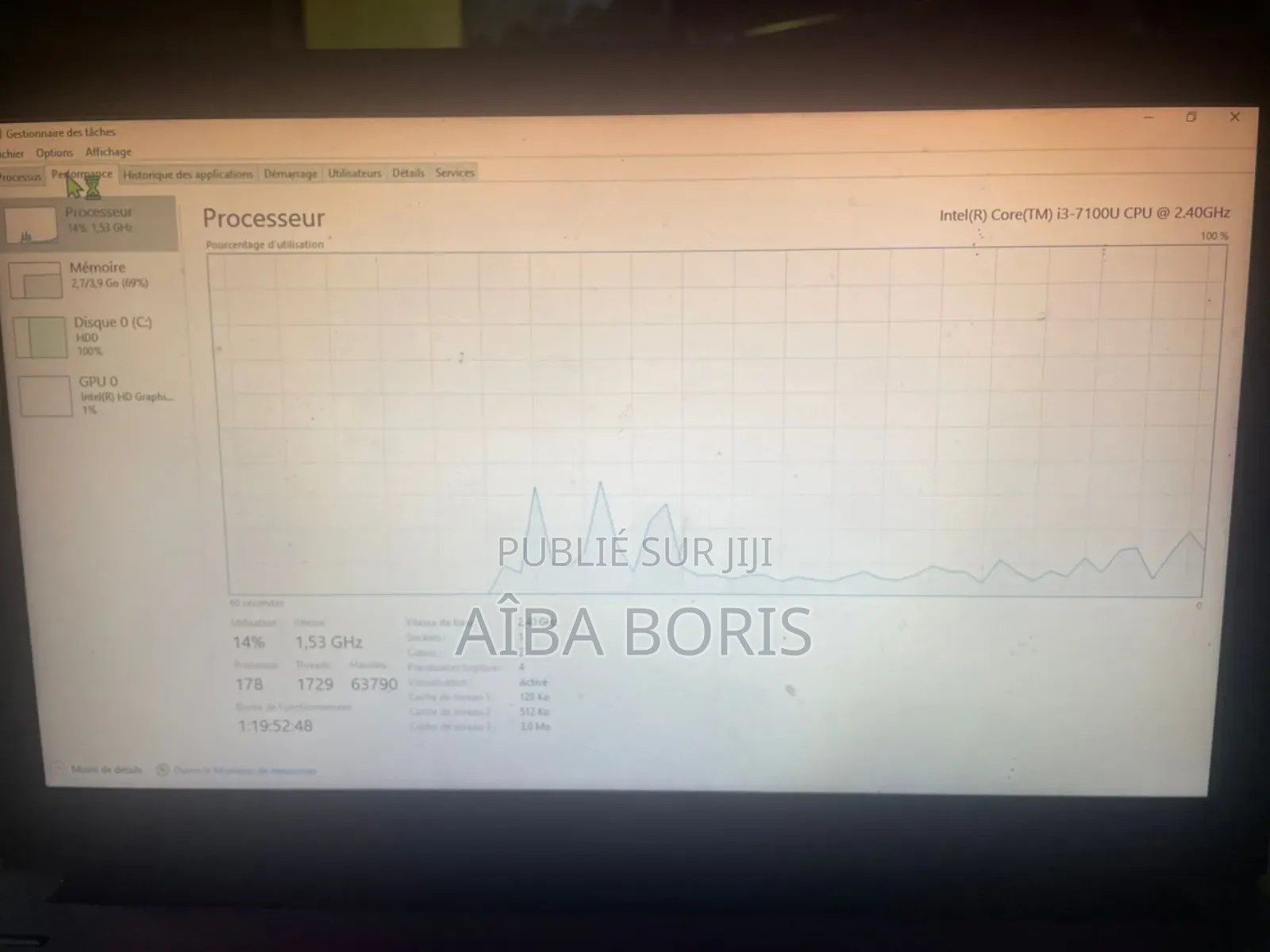 Ordinateur Portable HP 15 4GB Intel Core I3 HDD 500GB