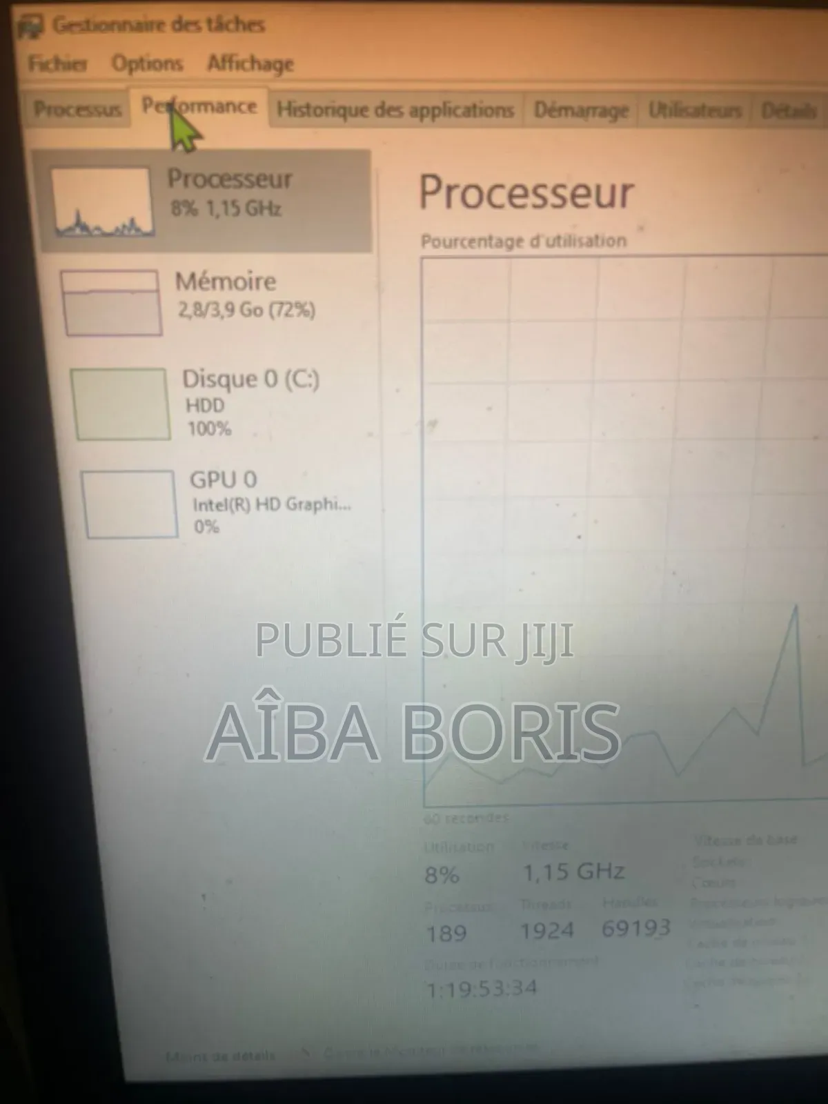 Ordinateur Portable HP 15 4GB Intel Core I3 HDD 500GB