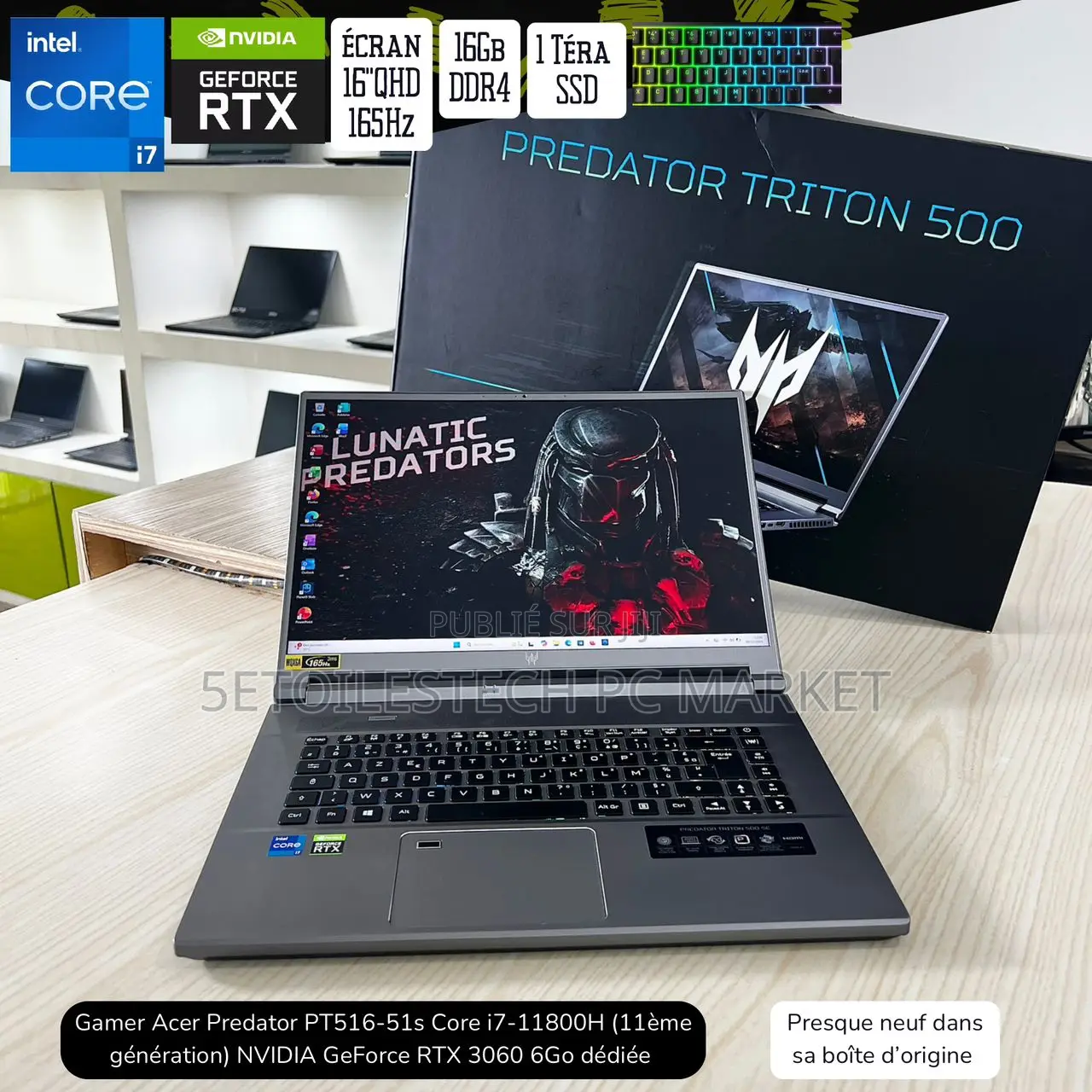 New Ordinateur Portable Acer Predator 15 16GB Intel Core I7 SSD 1T
