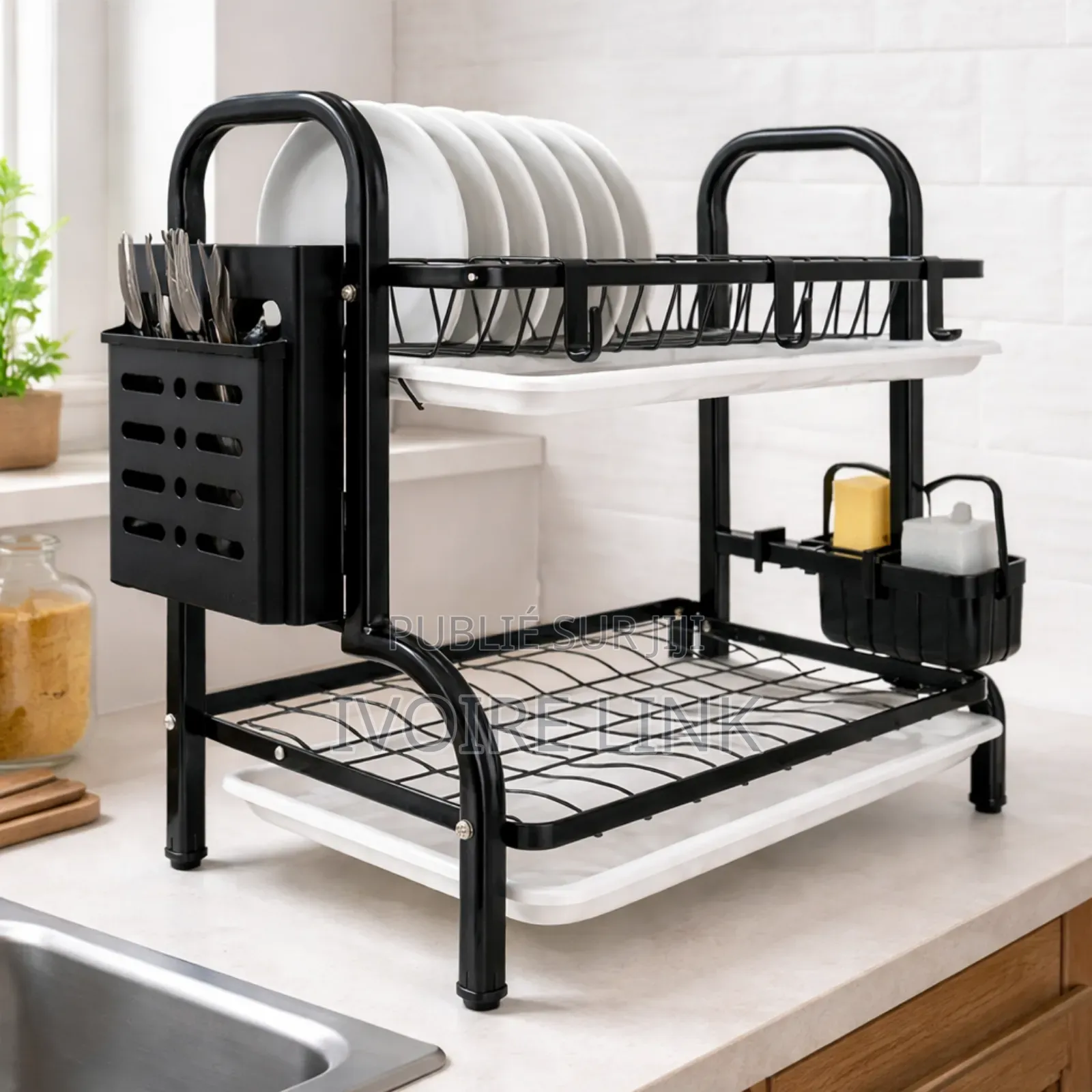 Égouttoir À Vaisselle Métallique 2 Niveaux
