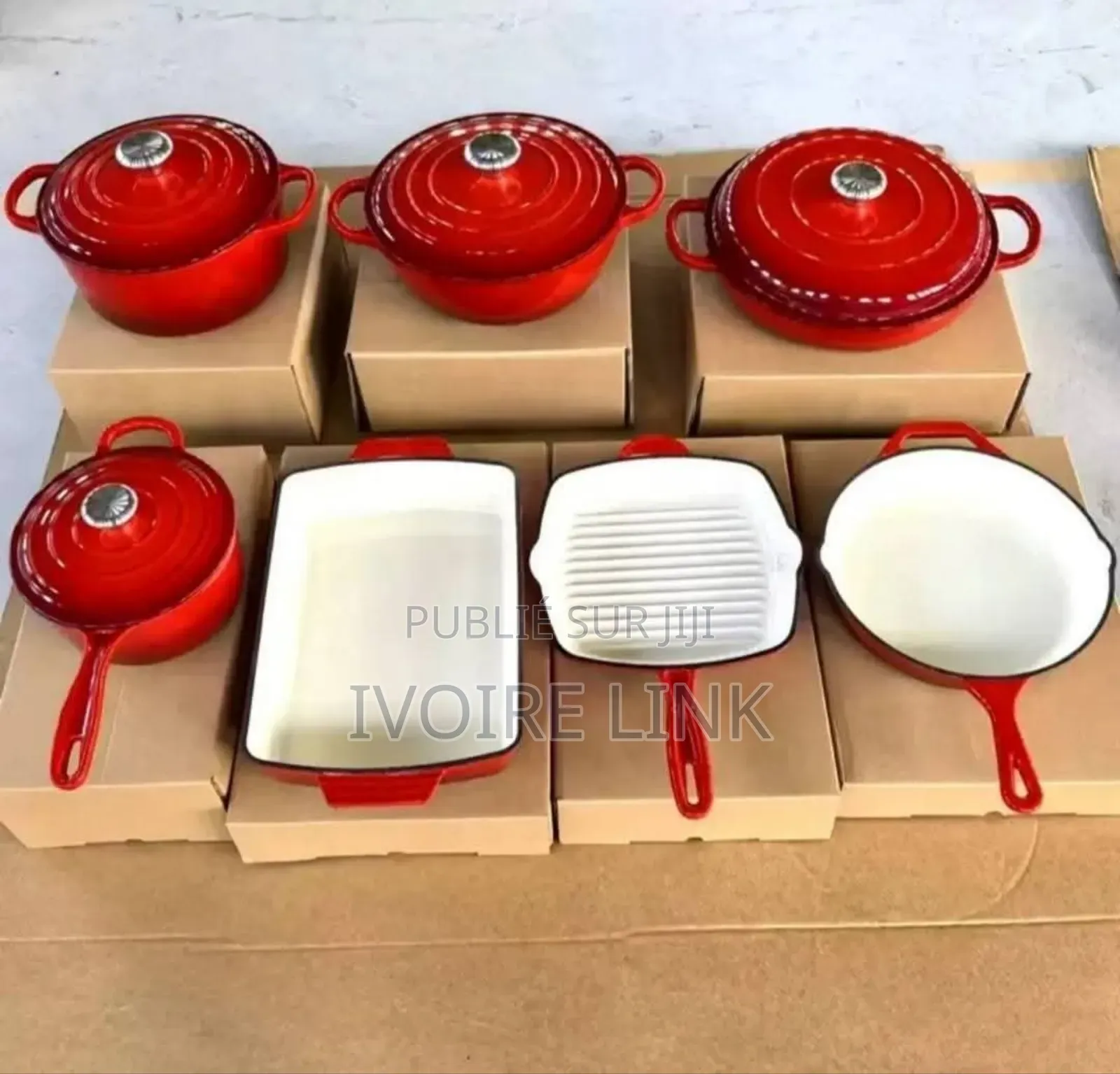 Ensemble De Cuisine En Fonte 7 Pièces